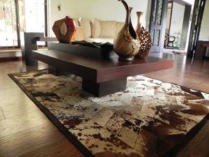 Cheveux faits à la main sur tapis en cuir de vachette véritable tapis décoratif en cuir pour la maison et le bureau à l'intérieur et à l'extérieur - Product Image 3