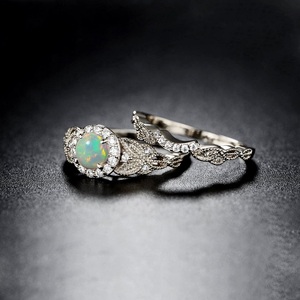 ขายแหวนเงินแท้ 925 หินโอปอลเอธิโอเปีย Milgrain ขาย ผู้จัดจําหน่ายเครื่องประดับกึ่งมีค่าในราคาขายส่ง ซื้อออนไลน์ - Product Image 4