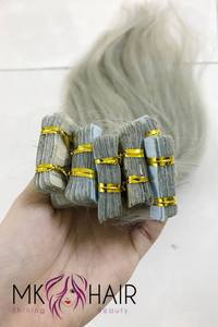 Extensiones de Cabello Adhesivas de un Solo Donante, Estilo Liso, con Encaje HD, Virgen, Decolorado, 100% Cutícula Alineada, Color Claro Vietnamita, Cinta Invisible, Gruesas - Product Image 4
