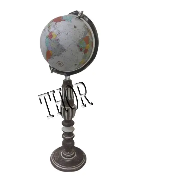 Beautiful White World Map Rotated World Globe High Standard White Base Table Globe Office Item