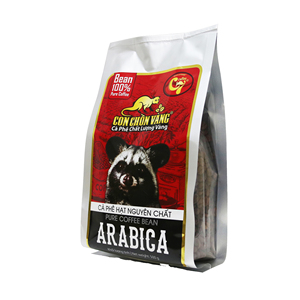 Hucafood เมล็ดกาแฟอาราบิก้าและโรบัสต้าคั่วขนาดกลางพร้อมฉลาก OEM OEM สีทอง - Product Image 3