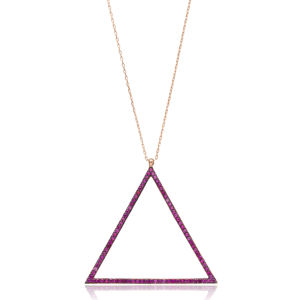 Pendentif en forme de Triangle ajouré, pierre naturelle et élégante, 38mm, bijoux turcs en argent Sterling 925, fait à la main, vente en gros - Product Image 1