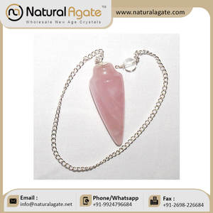 Vente en gros de cristaux de gemme naturels personnalisés guérison meilleure qualité pendule collier Quartz Rose pendule uni - Product Image 3