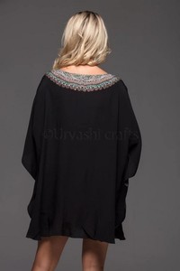 Chemisier femme coupe ample, surdimensionné, coupe ample, embellissement cristal lourd, haut de travail, tenue de fête - Product Image 2