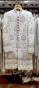 Offre Spéciale Indien Designer Dernières 2022 pakistanais Concept De Mariage Sherwani Hommes Miroir Lucknowi Taux Travail De Broderie en gros Inde - Product Image 2