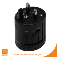 Adaptor Daya Universal Internasional Berkualitas Tinggi UPA02 dengan 1 Stopkontak, Merek Dapat Disesuaikan, Asal Cina, Bergaransi