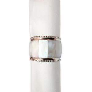 <b>Mother</b> of Pearl Napkin <b>Ring</b> Holder for Unique Design and Best Quality with Round Shape for Restaurant Office Use - Product Image 3
