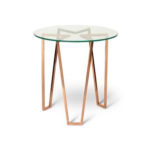 Table luxueuse unique en métal Table d'appoint de fantaisie de qualité supérieure faite à la main en gros Table centrale finie en or rose - Product Image 1