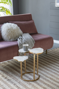 Muebles de gama alta, piedra preciosa de lujo personalizada, mesa de ágata azul natural, mesa lateral de encimera - Product Image 5