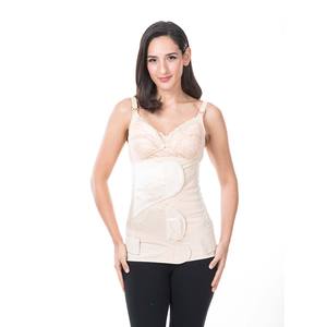 Top Pick 2-in-1 Woman's Belly Binder Pelvic Girdle Lightweight Breathable Satin Material Golden Lace Decorated Bra Quick Firm - Product Image 1