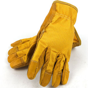 Guantes de trabajo de conductor XL directos de fábrica de la mejor calidad, guantes de soldadura protectores con estampado de colores personalizados de cuero dividido, precios baratos - Product Image 3
