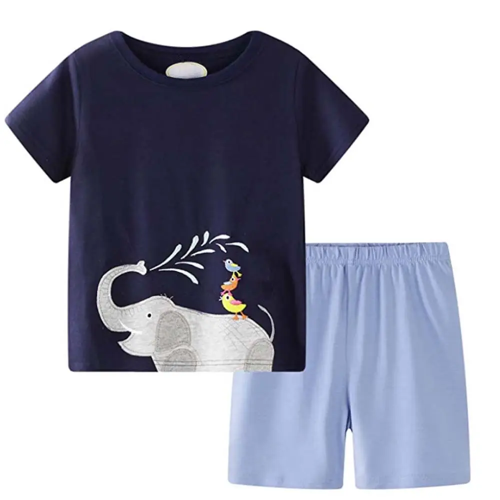 Ensemble de vêtements d'été pour bébés garçons, t-shirts pour enfants, vente en gros,