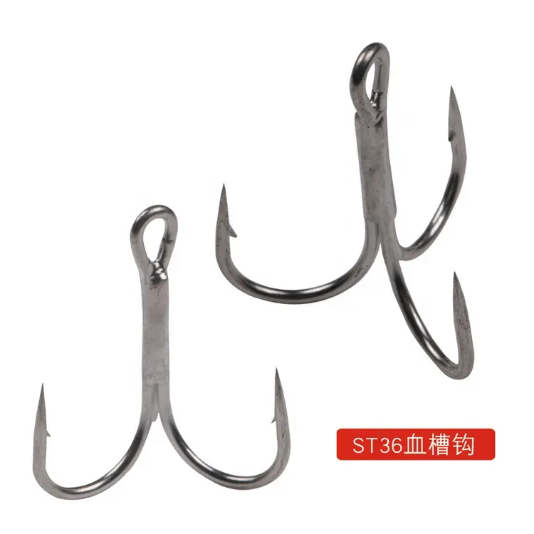 ST36 Stinger Assist Treble Hooks Stainless Steel Size 1/0 2/0 2 6 8 5/0 4/0 worm carp Jig Lure Metal Treble Fishing Hooks