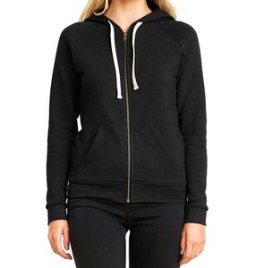 Sweat-shirt à capuche pour femme en coton et polyester 270G, personnalisé, manches longues, fermeture éclair, vêtements de sport OEM - Product Image 1