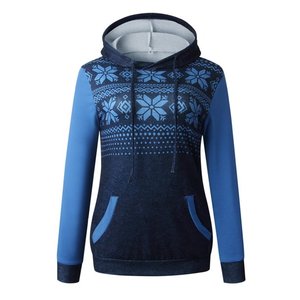 Sweat-shirt à capuche imprimé à manches longues pour femmes, avec poche, pour l'hiver - Product Image 5