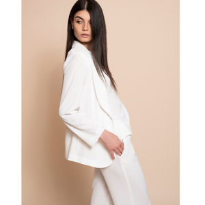 Chaqueta elegante de mujer para primavera/otoño, 100% hecha en Italia, de la marca SM Quality, corte regular, en tela fluida, con 1 botón, ideal para la oficina. - Product Image 2
