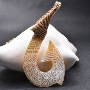 Hawaiian Accessori del Regalo Dei Monili Maori Pesce Bianco Gancio Del Pendente Tribale Intagliato Collana di Disegno Per Unisex - Product Image 4