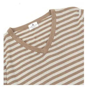 Low Price Offer On Sweaters And Cardigans For Women Ladies Stripe V Neck Pullover Leading Nepal Supplier