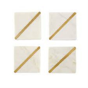 Wooden & Marble Mix Luxury Serving <b>Coaster</b> Pure <b>White</b> Marble & Half Wooden Mix <b>Coasters</b> Handmade Serving <b>Coaster</b> for Sale - Product Image 5