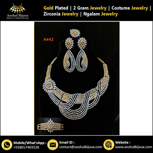 Conjunto de joyería étnica americana de imitación para mujer, que incluye collar, pendientes, anillo para compromiso, regalo de aniversario, Anshul Bijoux - Product Image 2