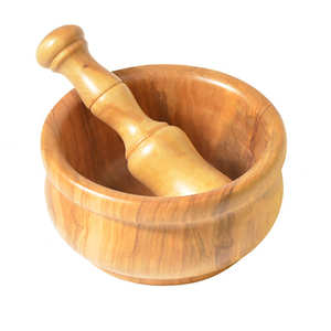 Mortero de madera para especias, conjunto de mazo y mortero para especias, molinillo de prensa de color natural y producto hecho a mano - Product Image 5