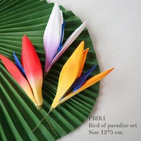 Buatan tangan Sunne tropis burung Hawaii dari surga bunga busa dengan pola warna khusus 5x12cm kepala bunga dan Earpiece