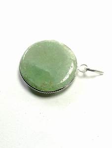 High quality green <b>aventurine</b> pendant Classic Style Quartz Crystal round coin pendant gemstone <b>necklace</b> healing stone wholesaler - Product Image 5
