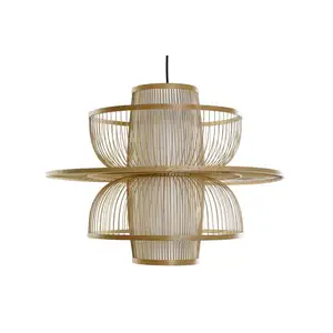 New trend Handmade Wicker Rattan hang light Bamboo Pendant Lamp for Home