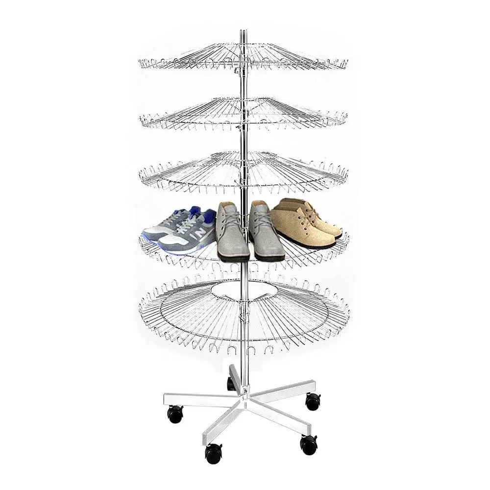 Retail store sport display rotating shoe rack