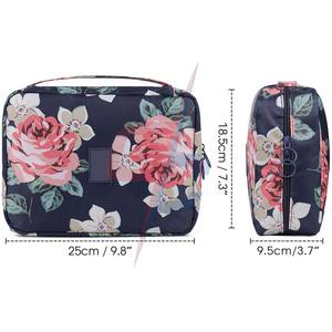 Waterproof Hanging Travel <b>Toiletry</b> <b>Bag</b> Large Capacity Cosmetic Organizer for <b>Women</b> Girls Zipper Closure Made of Leather Cotton - Product Image 2