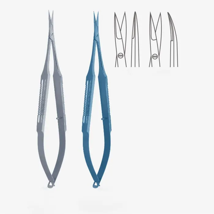 Surgical Instruments Scissors Micro Scissors Micro Scissor Round Handles , Short Blades & Spring Lock Stainless Steel.