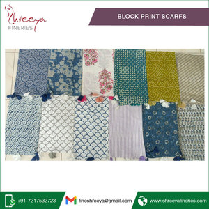 Venta Directa de Fábrica, Bufandas de Algodón con Estampado en Bloque de Fabricante Indio - Product Image 2