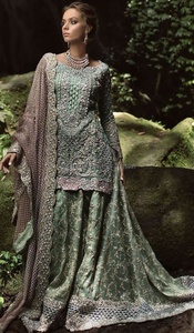 Vestido de Novia Estilo Indio/Pakistaní ATIYA LIBAS, Kameez Lehenga Choli, Acetato, Bordado Zardozi, 2019 - Product Image 2
