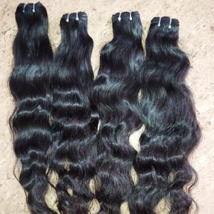 Indian Temple Single Drawn Virgin Remy Hair Extensions 8 Inches Straight <b>Body</b> <b>Wave</b> Shed-Resistant Soft Natural Color Human Hair - Product Image 1