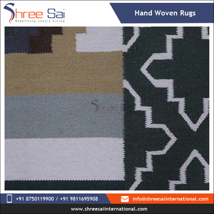 Tapis tissé en coton de créateur de vente chaude tissage plat de haute qualité avec des motifs modernes pour le style de sol de salon ou de bureau de luxe - Product Image 3