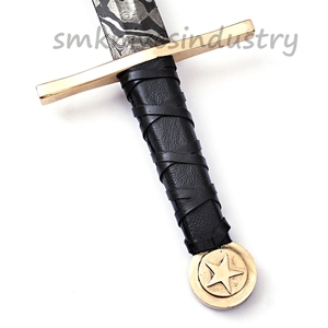 Espada de Caza de Acero de Damasco Chapada en Oro de Doble Filo, de Lujo y Hermosa, con Funda Blindada, Lista para el Combate (Smk1954) - Product Image 4