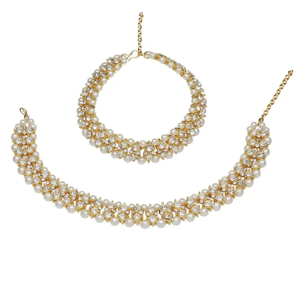 14 K chapado en oro Zircon cúbico perlas tobillera par descalzo pulsera joyería de aniversario para las mujeres