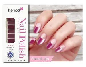 Korean 100% Real Dried Nail Polish 62 Designs French Nail Stickers 2020 with SGS, Patent Certification