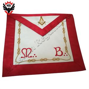 AASR-delantal de piel de cordero con bordado a mano, delantal rojo de piel de cordero, para casa, masónica, Regalia - Product Image 5