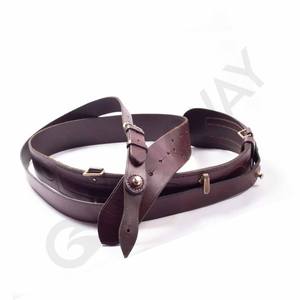 Cinturón cruzado de piel auténtica, cinturón de trabajo nupcial, marrón, Sam - Product Image 4