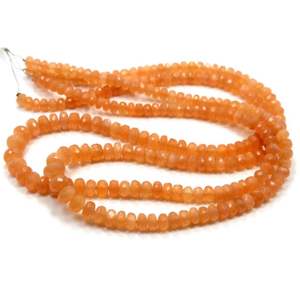 Perles en forme de rondelle à facettes en pierre de lune pêche naturelle de 18 pouces - Product Image 5