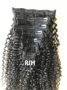 Extensiones de cabello humano indio Real, 200 gramos, Remy brasileño, sin caída, Cabello 100% humano, rizado profundo, Clip en extensiones - Product Image 6