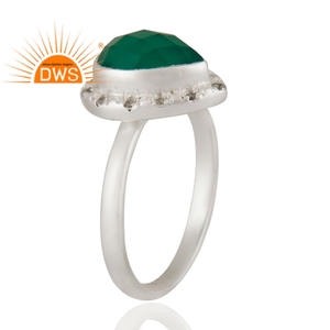 Pear Shape Green Onyx Gemstone <b>Ring</b> Jewelry Wholesale Solid <b>925</b> Fine <b>Silver</b> Designer <b>Ring</b> Classic Collection - Product Image 2