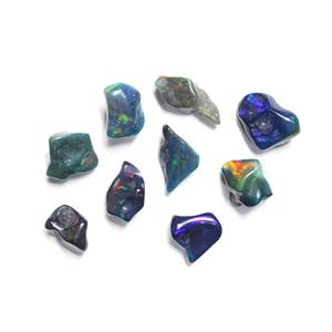 Lot de 9 pièces opale éthiopienne noire naturelle lisse forme brute pierre précieuse en vrac bague fabrication de bijoux pierre précieuse - Product Image 2