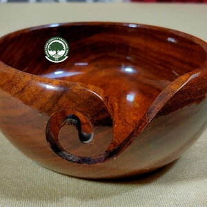 Vintage Life Inc. Handmade wooden Yarn Storage Bowl for Knitting & Crochet.