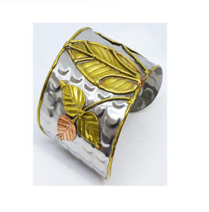 2024 Sale Unique <b>Silver</b> <b>Cuff</b> for Christmas Polished Light Weight Brass Jewelry colorful brass Wide <b>Cuff</b> Bangle <b>Bracelet</b> Jewelry - Product Image 3
