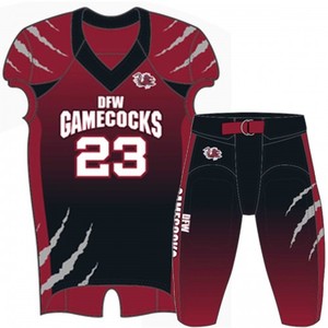 Conjunto de Uniforme de Fútbol Americano Sublimado Personalizado, Jersey Rojo 77 de Malla, Pantalones Transpirables, Cuello en V, Sin Mangas, para Hombre Adulto - Product Image 5