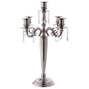 เชิงเทียนทองเหลืองห้าแขนยืนโดย BRASSWORLD อินเดียคริสตจักรอุปกรณ์ Brassworld อินเดีย - Product Image 1