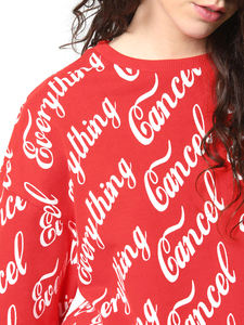 <span class=keywords><strong>Felpa</strong></span> squadrata <span class=keywords><strong>oversize</strong></span> con Logo personalizzato da donna <span class=keywords><strong>felpa</strong></span> con girocollo stampata <span class=keywords><strong>rossa</strong></span> e bianca per abbigliamento Casual invernale posizione Logo anteriore - Product Image 4