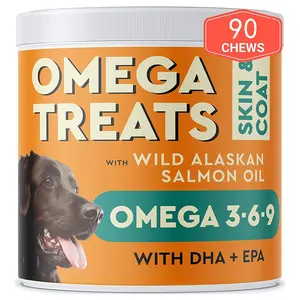 Fertig auf Lager EPA & DHA Fischöl Omega 3 für Hunde Haut-und Mantel zusatz Omega Health Chews für Hunde Nahrungs ergänzungs mittel